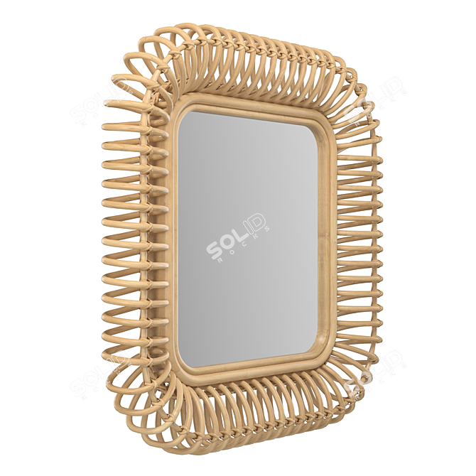 Rattan Square Mirror La Redoute 3D model image 2