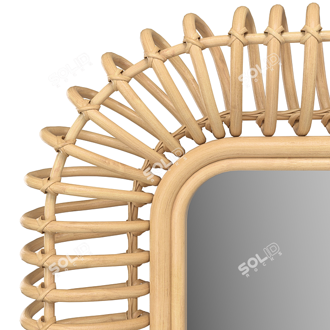 Rattan Square Mirror La Redoute 3D model image 3