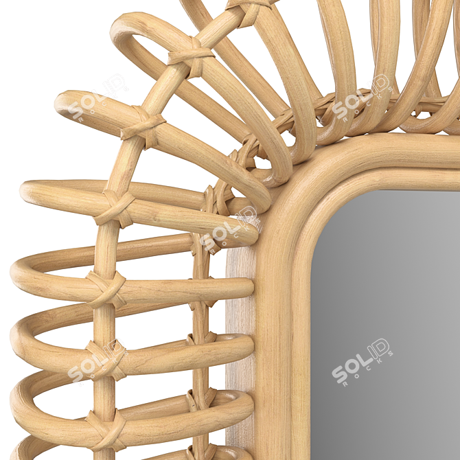 Rattan Square Mirror La Redoute 3D model image 4