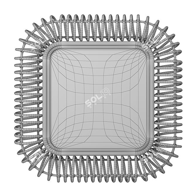 Rattan Square Mirror La Redoute 3D model image 5