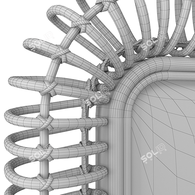 Rattan Square Mirror La Redoute 3D model image 6