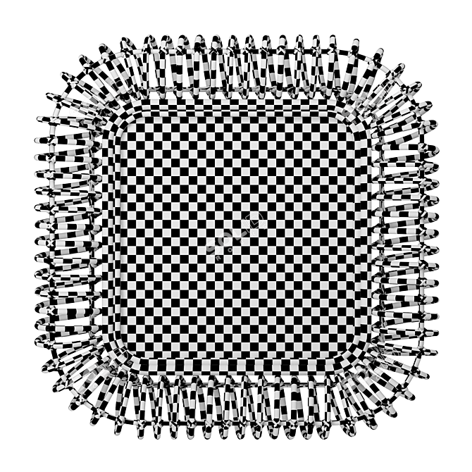 Rattan Square Mirror La Redoute 3D model image 7