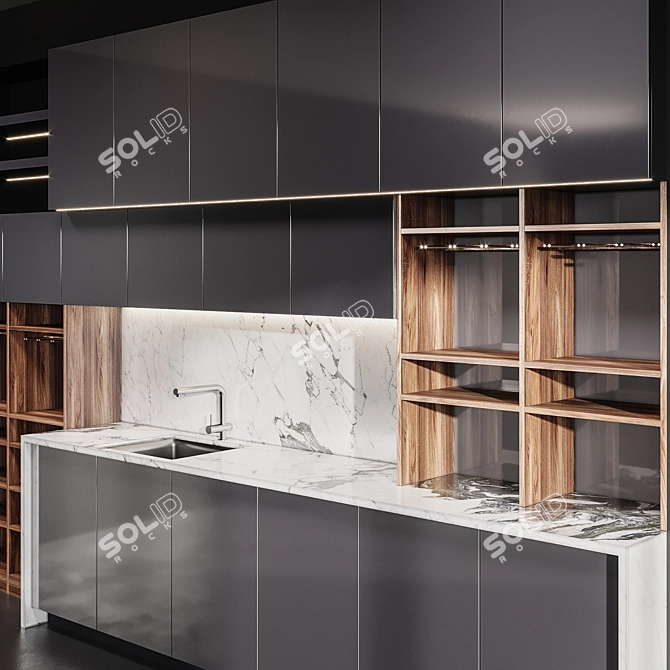 Modern Kitchen 2015: Spacious & Stylish 3D model image 4