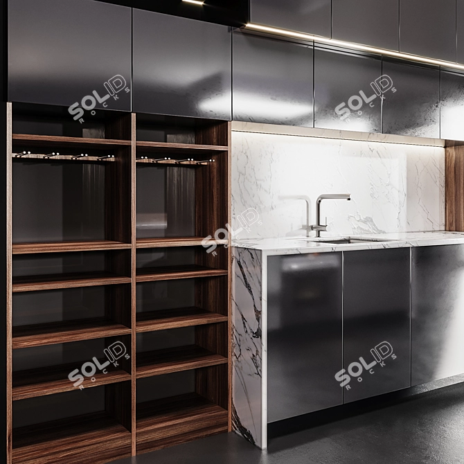 Modern Kitchen 2015: Spacious & Stylish 3D model image 5