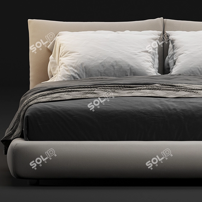 Sleek Poliform Dream Bed 3D model image 2