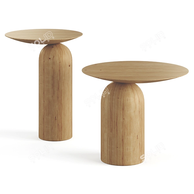 2021 Oak Wood Disco Table 3D model image 1