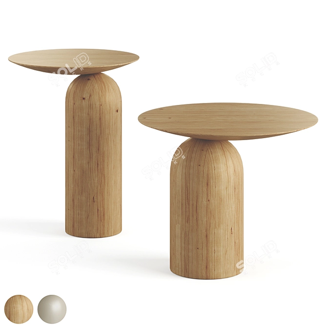 2021 Oak Wood Disco Table 3D model image 5