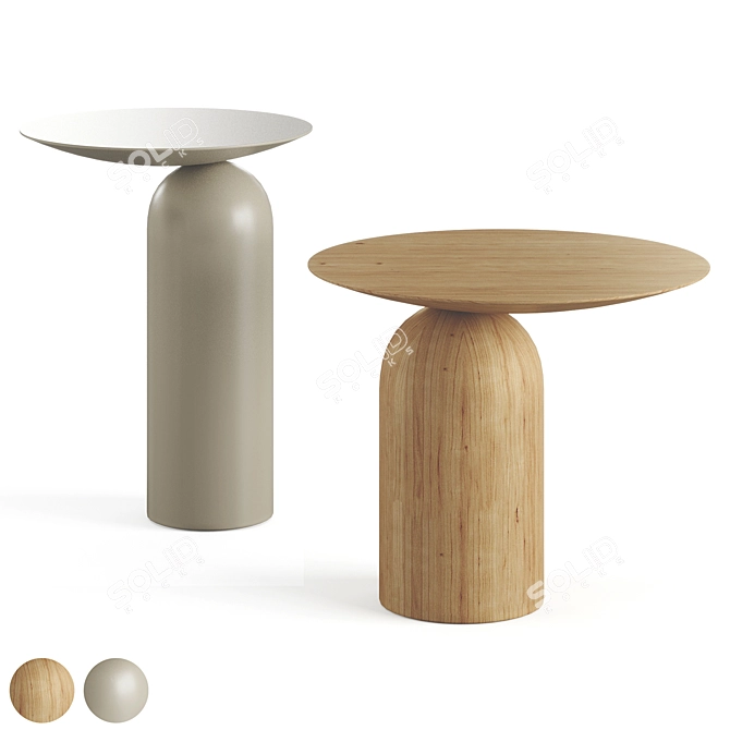 2021 Oak Wood Disco Table 3D model image 8