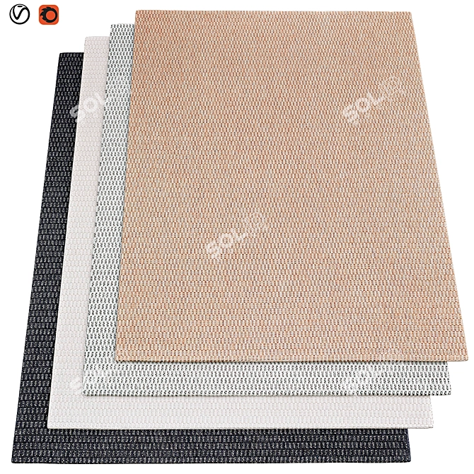 Luxe Textured Carpets 3D model image 1