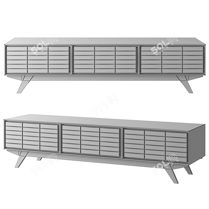 Modern TV Stand Zero - Sleek Design, Spacious Storage 3D model image 2