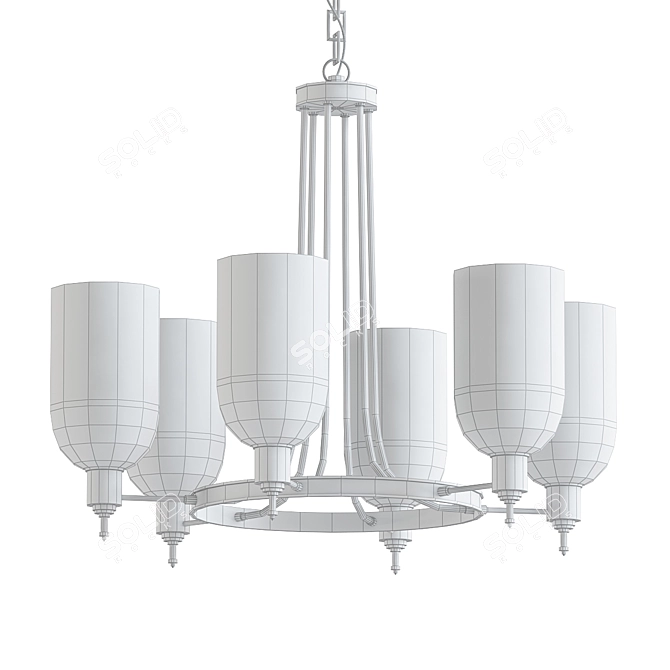 Elegant Storm Shade Chandelier 3D model image 2