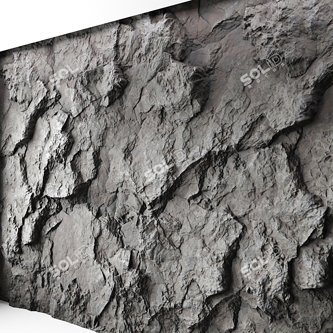 Seamless Rock Cliff Wall Texture 3D model image 2