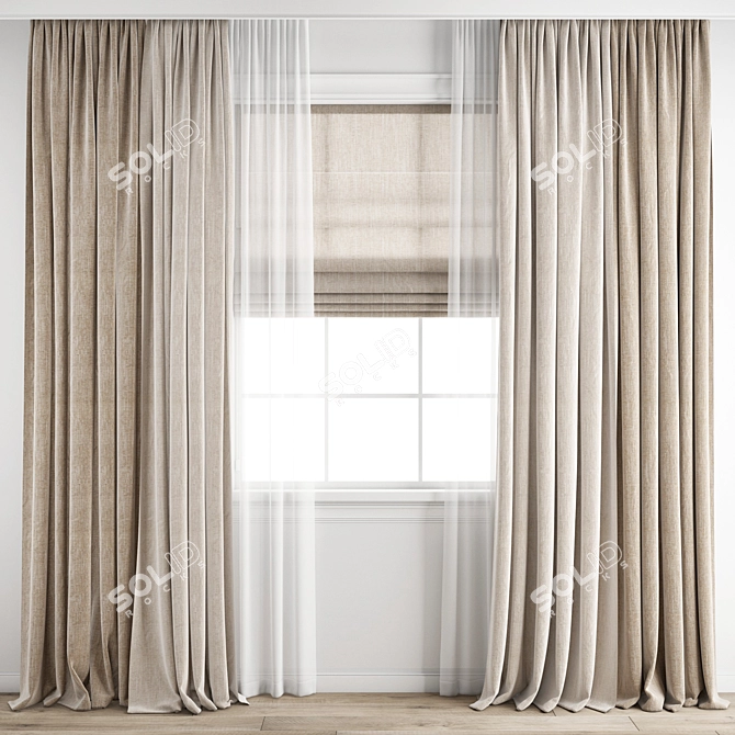 Poly Curtain - 3D Model Set 3D model image 1