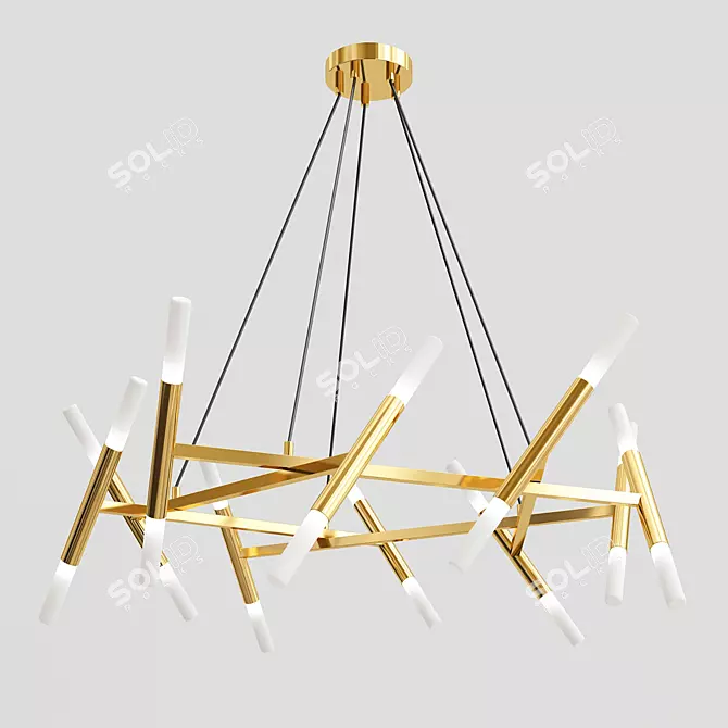 Sleek LED Luminary Chandelier 3D model image 1