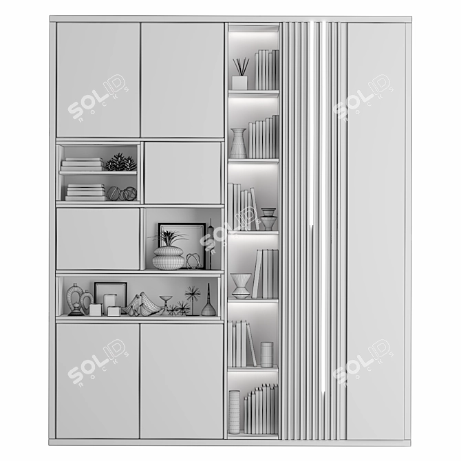 Spacious Metal Storage Rack 3D model image 4