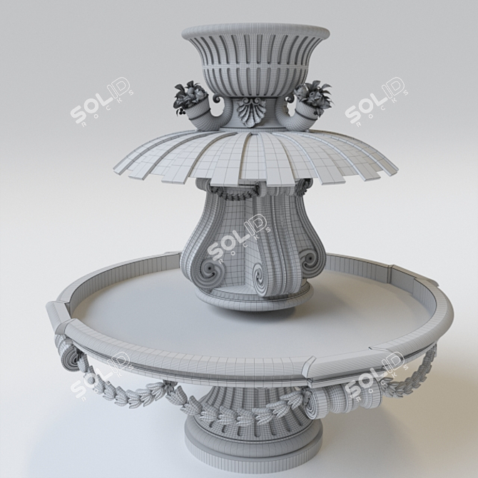 Elegant Marble Fountain: 2017 Corona Render 3D model image 4