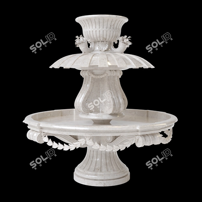 Elegant Marble Fountain: 2017 Corona Render 3D model image 5