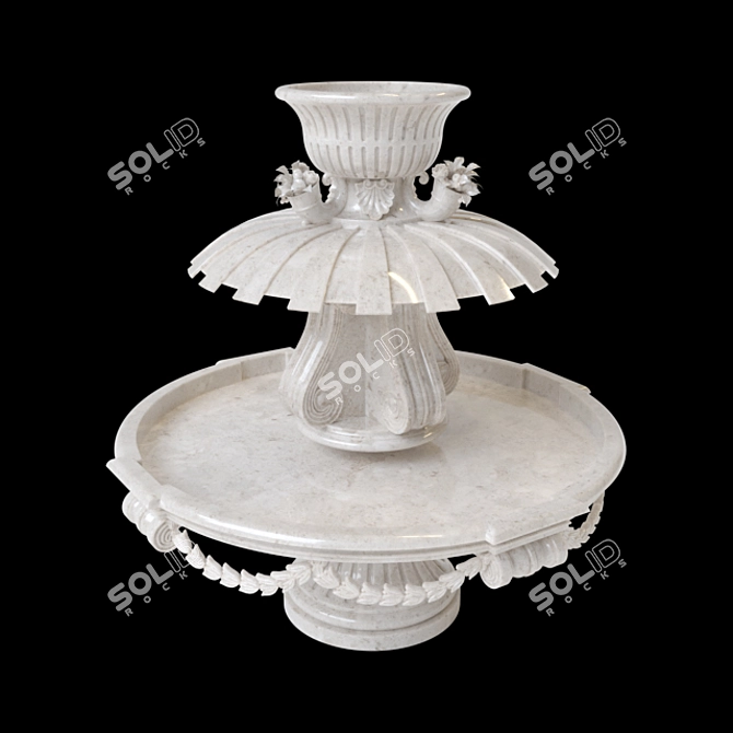 Elegant Marble Fountain: 2017 Corona Render 3D model image 6