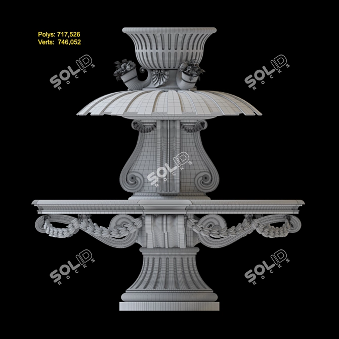 Elegant Marble Fountain: 2017 Corona Render 3D model image 8