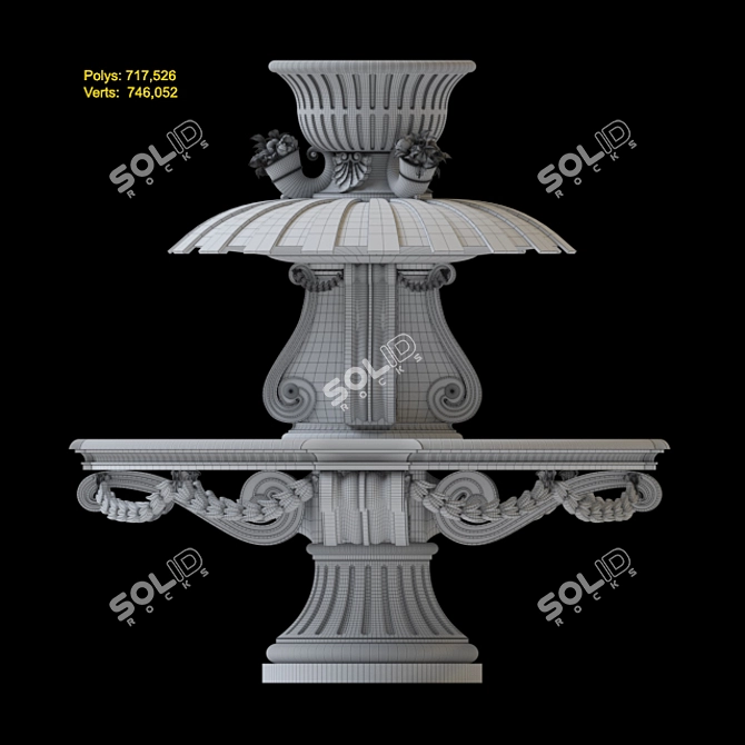 Elegant Marble Fountain: 2017 Corona Render 3D model image 9