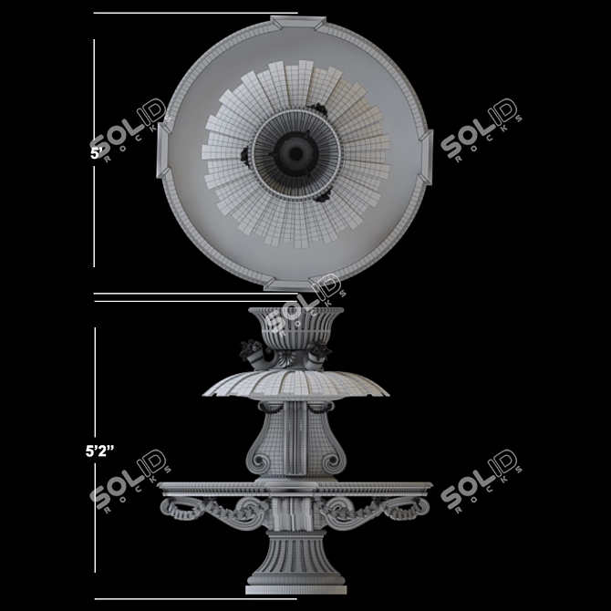 Elegant Marble Fountain: 2017 Corona Render 3D model image 10