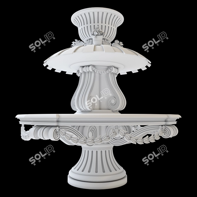 Elegant Marble Fountain: 2017 Corona Render 3D model image 11