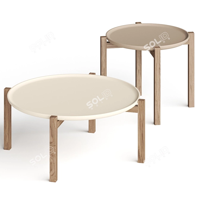 Sleek Gong Coffee Tables 3D model image 1