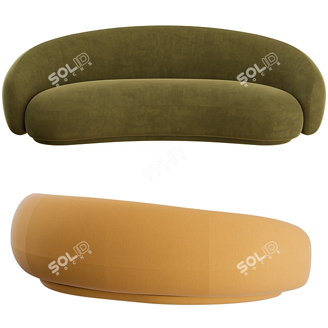 Modern Tacchini Julep 3-Seater Sofa 3D model image 7