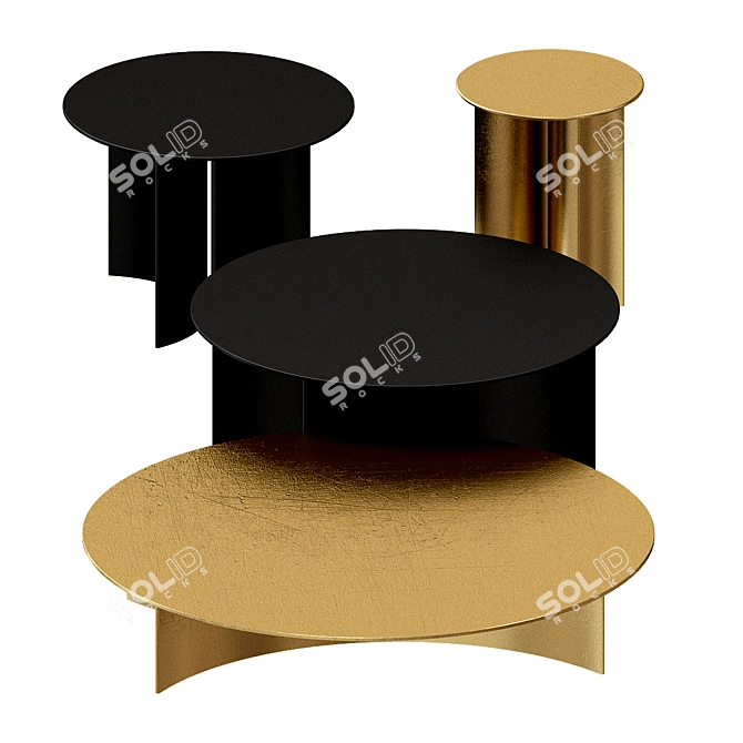 Sleek Marble Coffee Tables 3D model image 4