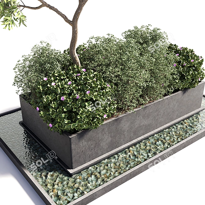 Outdoor Collection: 29 Garden Pot Concrete Vase 3D model image 2
