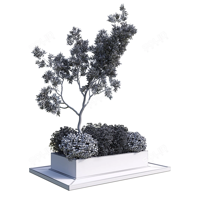 Outdoor Collection: 29 Garden Pot Concrete Vase 3D model image 3