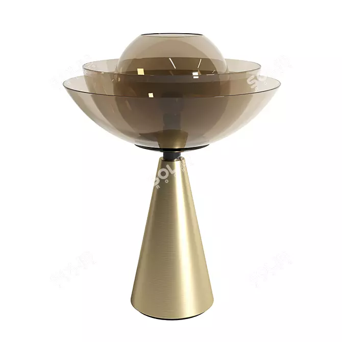 Elegant LOTUS Gold Table Lamp 3D model image 1