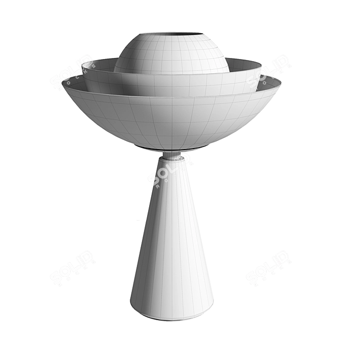 Elegant LOTUS Gold Table Lamp 3D model image 2