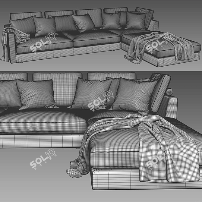 Marac Malibu Sofa: Comfortable, Stylish, and Spacious 3D model image 4