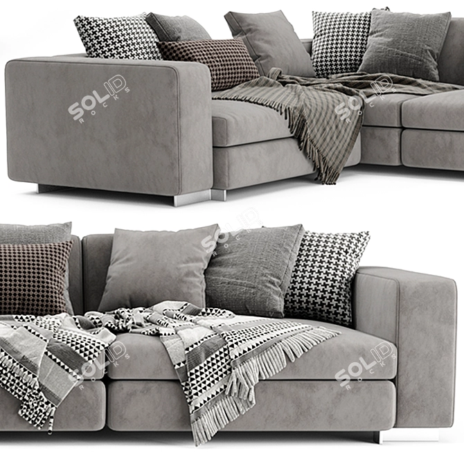 Modern Molteni & C Turner L-Shaped Sofa 3D model image 3