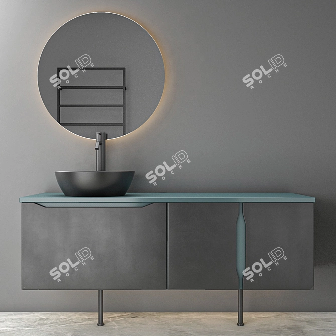 Minimalist Bathroom Set 3D model image 1