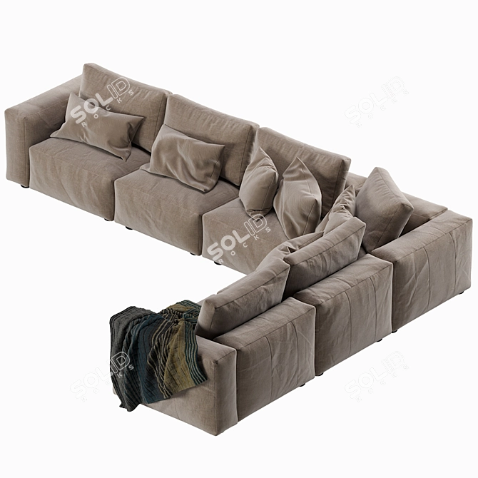 Luxury Coco Republic Soren Large Modular Sofa 3D model image 6