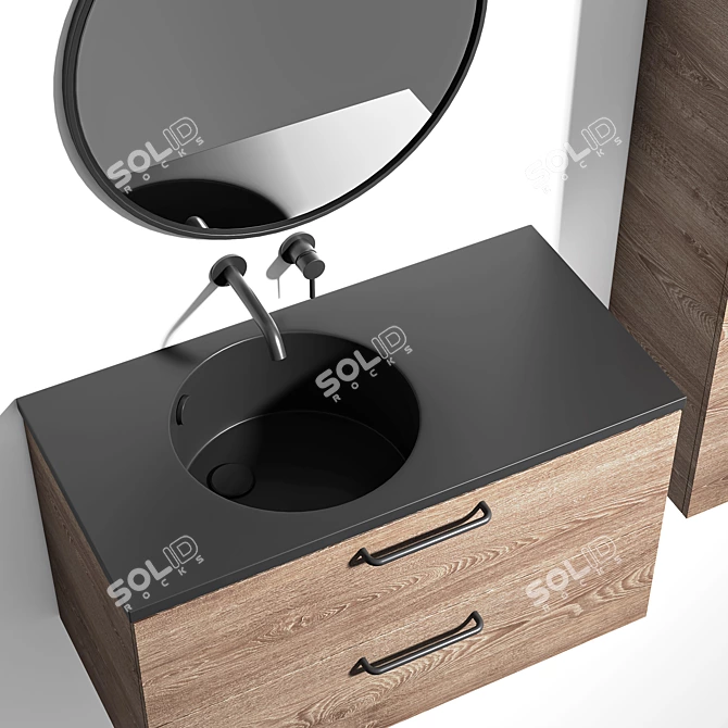 Elegant Odeon Rive Gauche Washbasin 3D model image 2