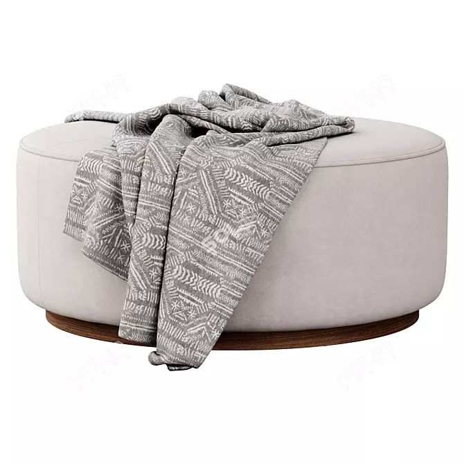 Plush Whistler Ottoman: FourHands 3D model image 1