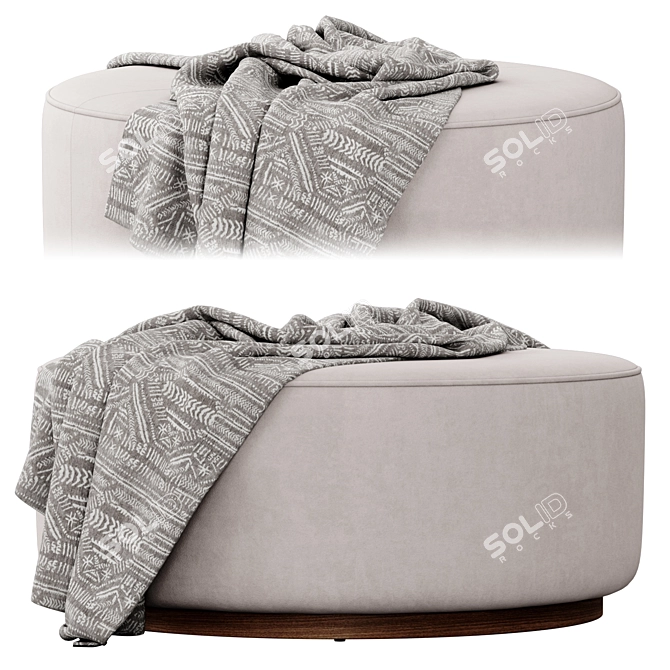 Plush Whistler Ottoman: FourHands 3D model image 2