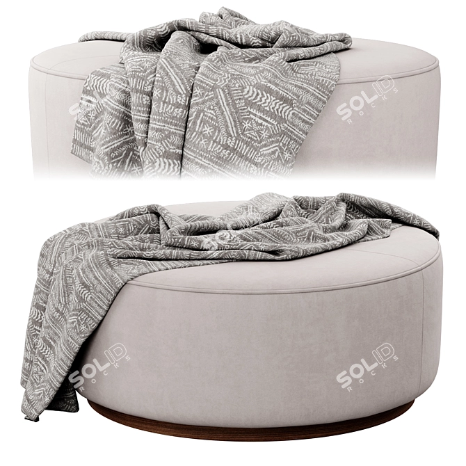 Plush Whistler Ottoman: FourHands 3D model image 3