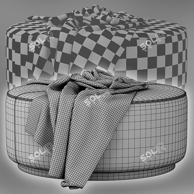 Plush Whistler Ottoman: FourHands 3D model image 4