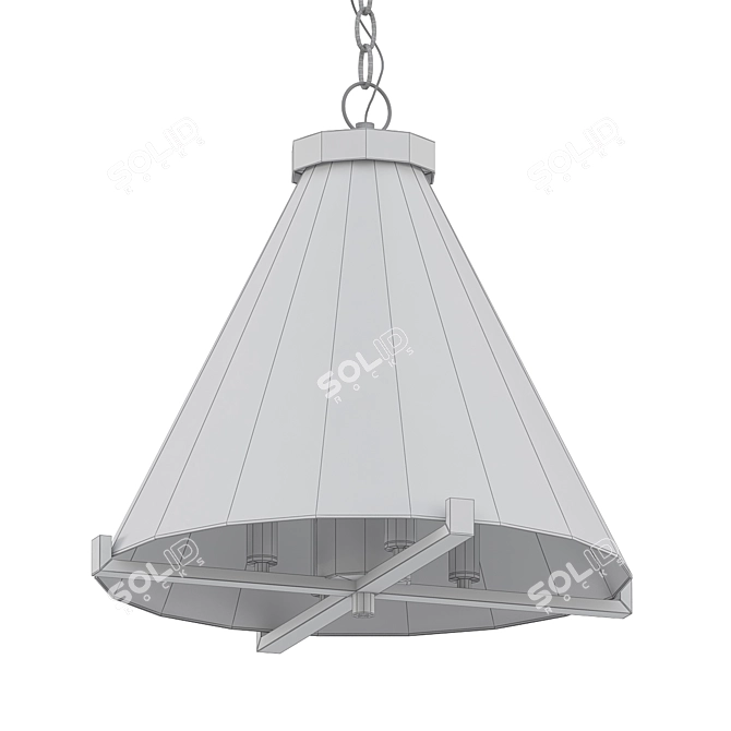 Elegant 4-Light Pendant: The Holding 3D model image 2