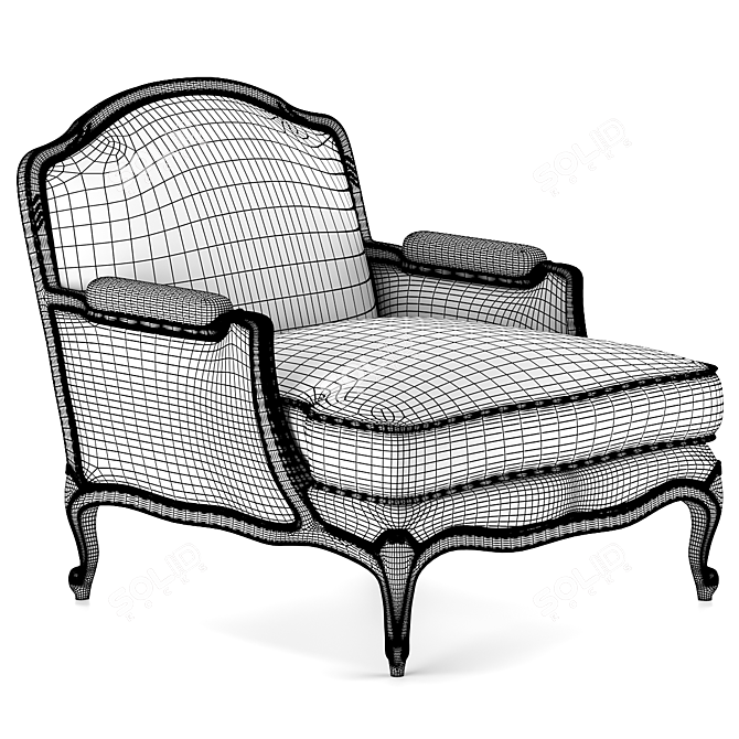 Vintage Style Armchair: Classic Elegance 3D model image 4