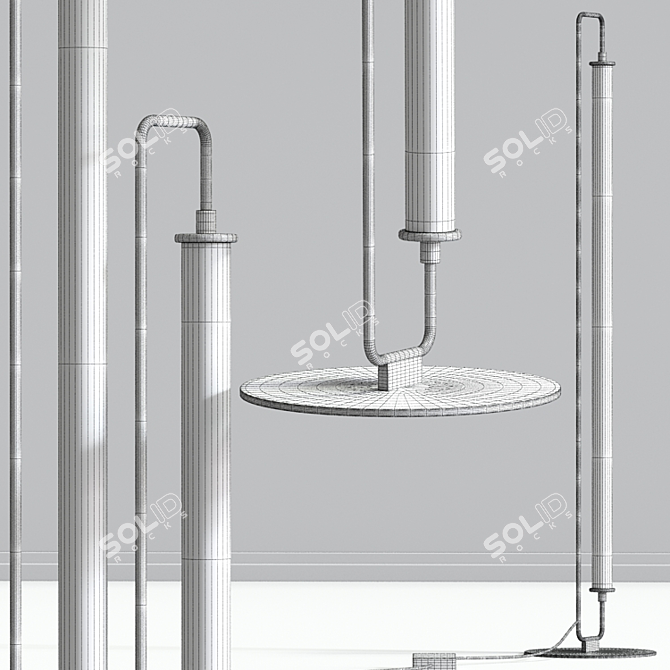 Title: Sleek Metal LED Floor Lamp 3D model image 2