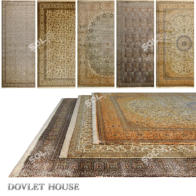 Luxurious Silk Carpets - Set of 5 (part 742) 3D model image 1