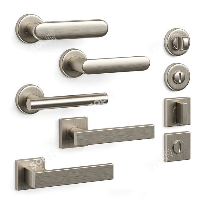 Sleek Olivari Door Handles: variety of finishes 3D model image 2