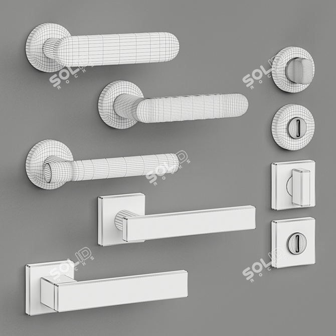 Sleek Olivari Door Handles: variety of finishes 3D model image 4