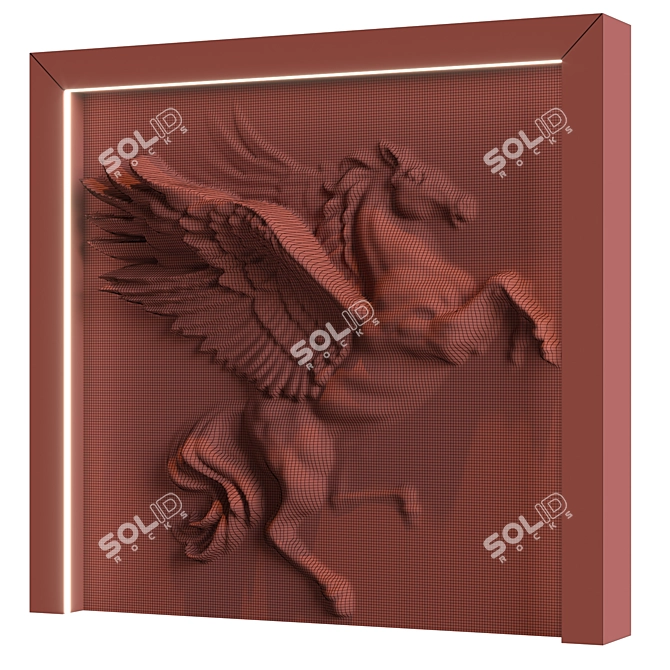 Equestrian Wall Stone | 3D Model & Rendering 3D model image 4