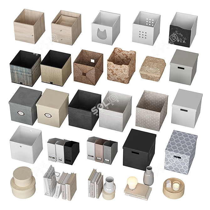 Customizable IKEA KALLAX Rack 3D model image 3